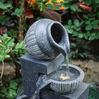 Garden Solar Power Cascading Tiered Water Feature Fountain Statues w/ LED Lights — alternate product view 7