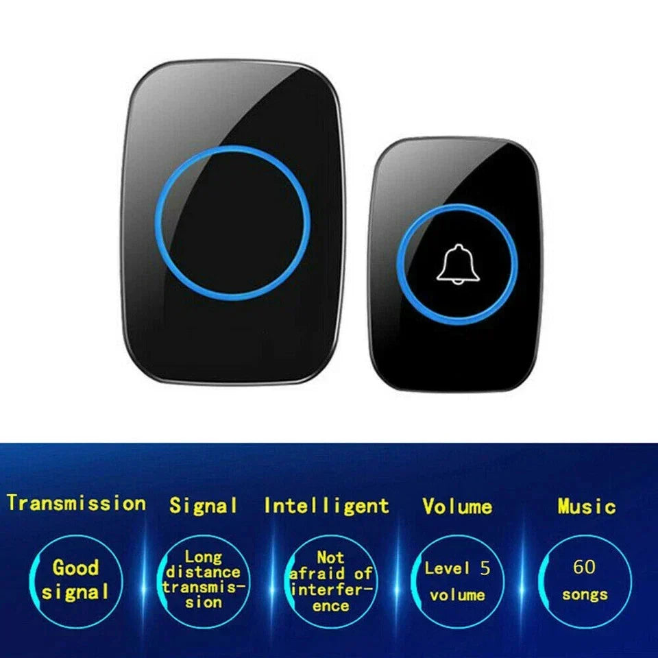 Wireless Doorbell Waterproof Range Door Bells Kit Cordless Plug-in Home Office — alternate product view 8