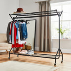 Mobile Clothes Rail with Top & Shoe Shelves — 4 ft, 5 ft & 6 ft — alternate product view 2