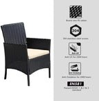 Outdoor Rattan Garden Furniture Sofa Set Patio Wicker Chairs Table 4Pieces — alternate product view 7