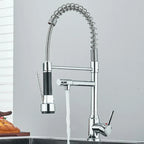 Modern Monobloc Pull Out Kitchen Mixer Tap Dual Spout Spray Single Lever Chrome — alternate product view 4
