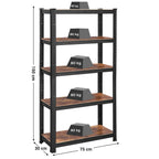 Shelving Unit 650kg Load Capacity Industrial Adjustable Rustic Brown — on a clean white background