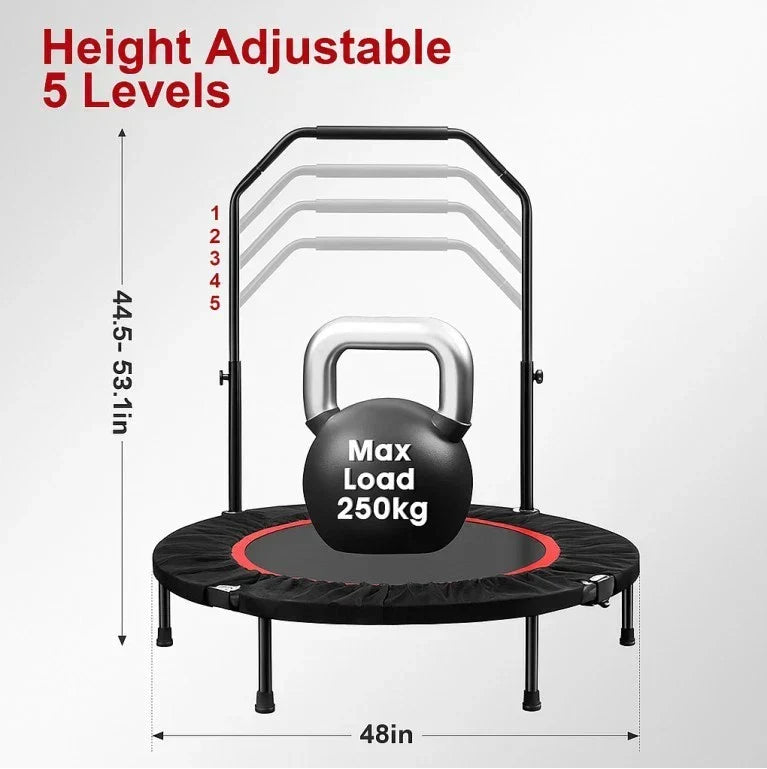 48in Foldable Fitness Trampoline Rebounder Indoor/Outdoor Body Exercise — alternate product view 3