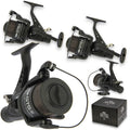 2 x NGT Carp Fishing Reel GTS 60 Bait Runner Freespool with 15lb Line Matt Black — alternate product view 2