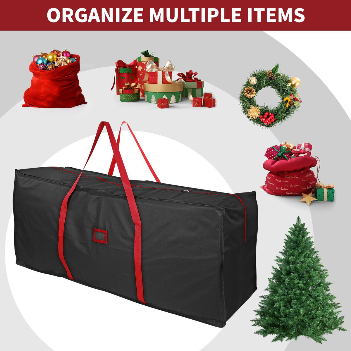 Black Christmas tree storage bag — alternate product view 3