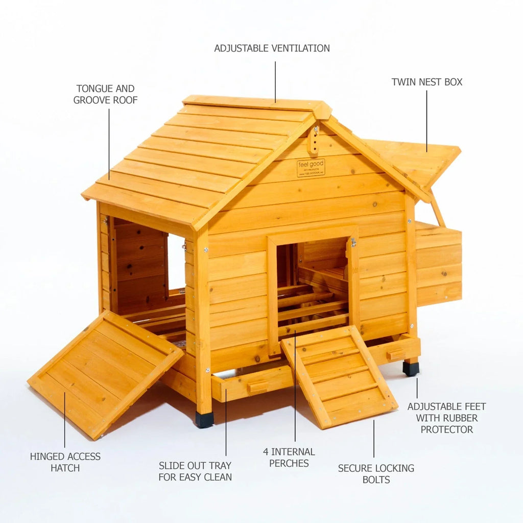 Chicken Coop Run Hen House Poultry Ark Home Nest Box Coup Coops Rabbit Hutch + — alternate product view 3