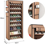 10 Tier Cabinet Storage Organiser Shoe Rack Stand Holds 27 Pairs Dustproof — alternate product view 9