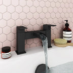 Bathroom Modern Waterfall Black Basin Sink Mono Square Mixer Tap Filler Waste — alternate product view 12