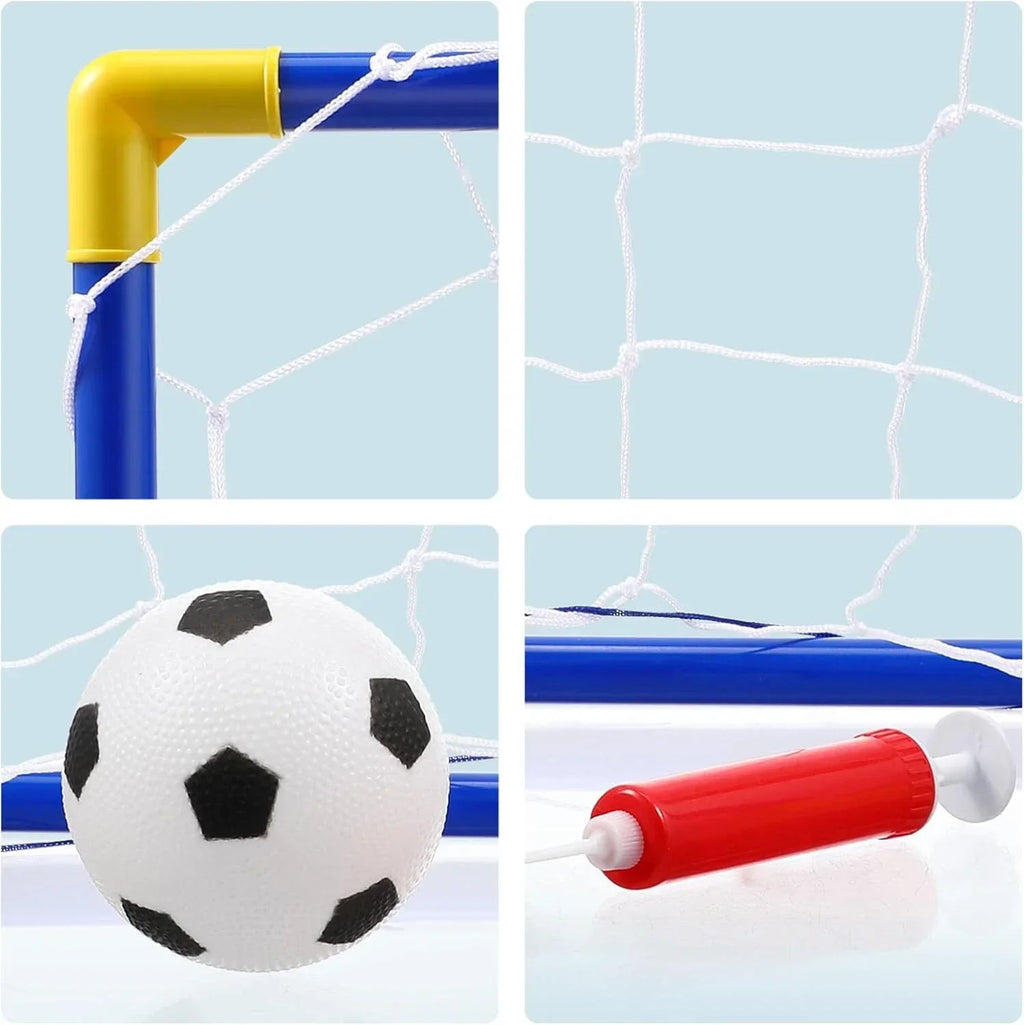 2 x Children's Football Soccer Goals, Ball, Pump Posts & Nets Indoor Outdoor Set — alternate product view 8