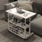 Adjustable Height Small PC Computer Desk Mobile Overbed Table Laptop Stand Shelf — alternate product view 2
