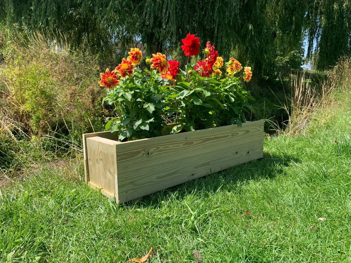 Long Garden Wooden Planter Trough Veg Wood Flower Boxes READY MADE — main product view