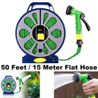 50 Feet/15 Meter Flat Hose Pipe Reel With Water Nozzle Gun Spray Garden Watering — alternate product view 2