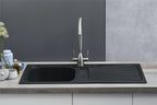 Kitchen Sink Single black 1.0 Bowl Reversible Inset With Waste Kit — alternate product view 3