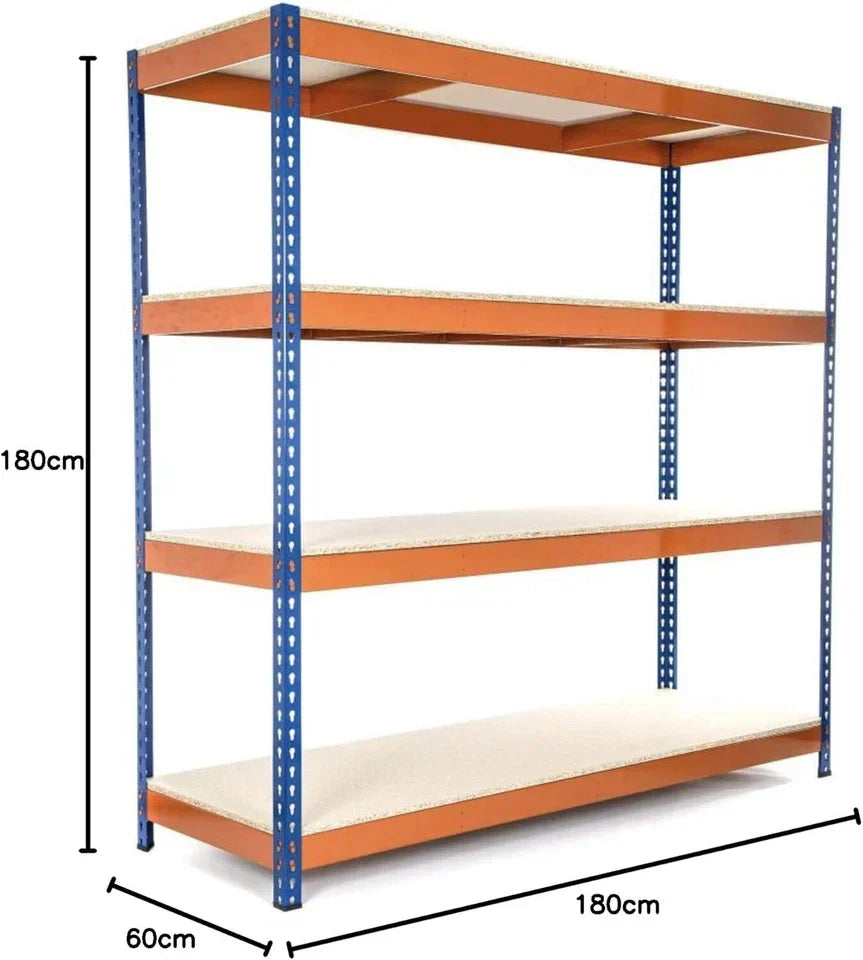 4/5 Tier Heavy Duty Warehouse Racking 180x180x60cm Garage Shelving Metal Shelf Unit — 4 tier — product view