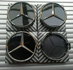 4 x Black Mercedes Benz 75mm Alloy Wheel Centre Caps AMG A B C E S M Class Hub — alternate product view 5