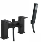 Bathroom Modern Waterfall Black Basin Sink Mono Square Mixer Tap Filler Waste — alternate product view 3
