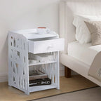Bedside Table With White Drawer Cabinet — alternate product view 3