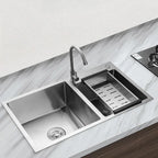 Double Bowl Stain less Steel Drop in Kitchen Sink Dish Washer Vegetable Sink — alternate product view 2