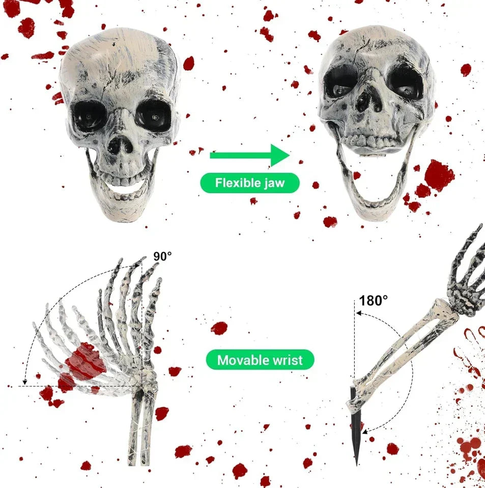 Large Ground Breaking Skeleton with Light Up Eyes Halloween Decoration Prop — alternate product view 11
