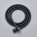 Black Exposed Bathroom Shower Twin Head Large Bar Set Square Valve Rail Hose Tap — alternate product view 5