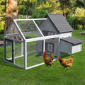 Wood Chicken Coop Pet Poultry Hen House Backyard with Nesting Box Ramp Run — alternate product view 2