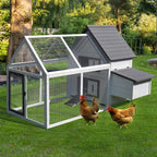 Wood Chicken Coop Pet Poultry Hen House Backyard with Nesting Box Ramp Run — alternate product view 2