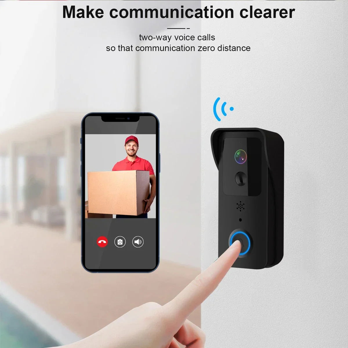 Wireless Smart WiFi Doorbell Video HD Camera Security Two-way Intercom Door Bell — alternate product view 8