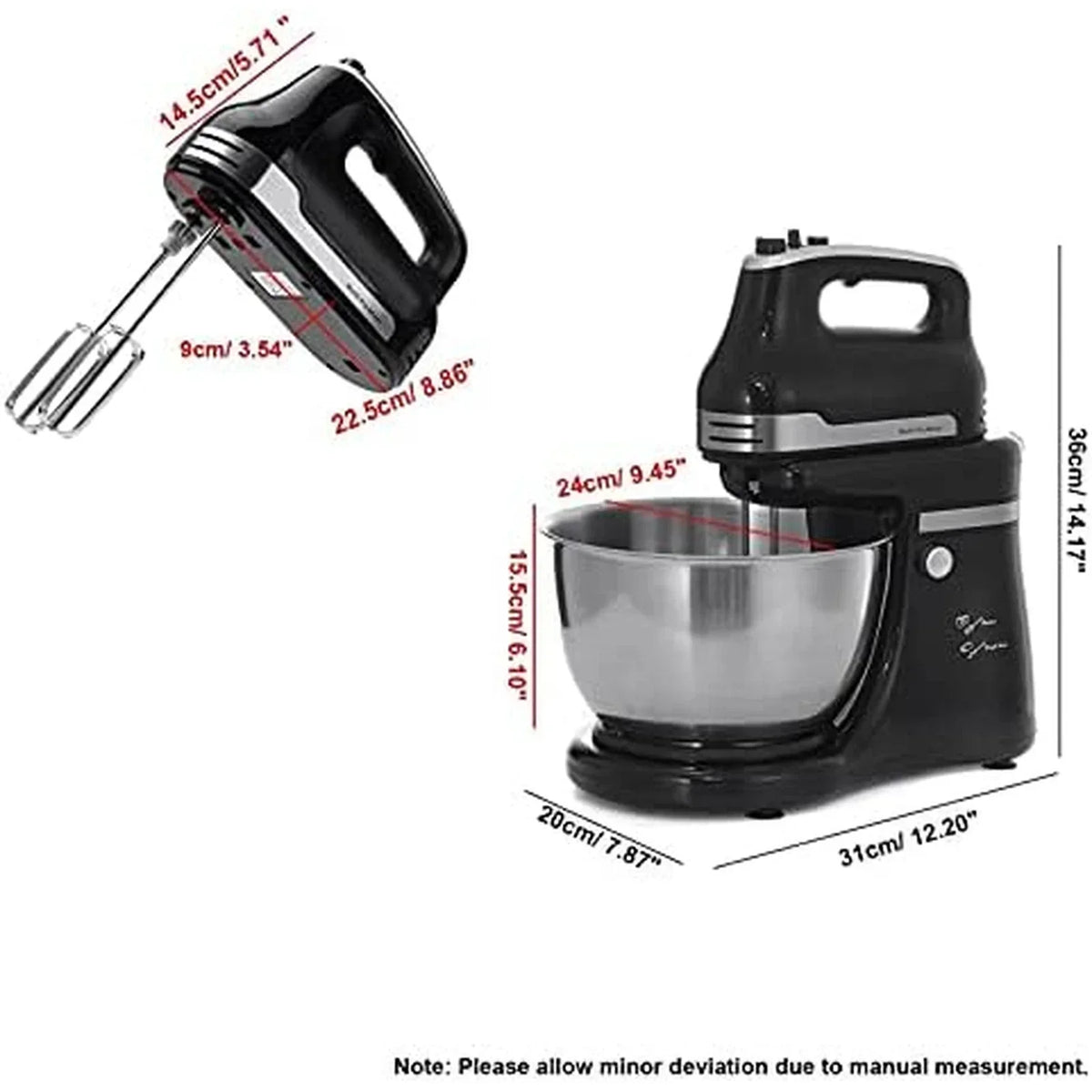 Stand Mixer for Baking Food with Dough Hooks 4.2l Whisk Attachment Beaters — alternate product view 6