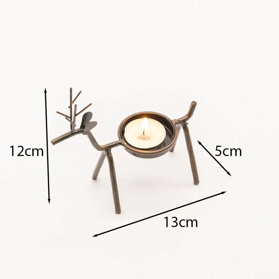 6x Christmas Reindeer Tea Light Candle Holders & Tealights Xmas Home Decor Gift — alternate product view 7