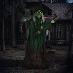 6ft Animated Halloween Witch Prop Outdoor Decoration with Glowing Eyes & Hear — alternate product view 10
