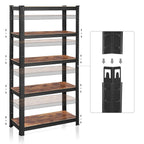Shelving Unit 650kg Load Capacity Industrial Adjustable Rustic Brown — alternate product view 7