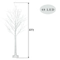 Outdoor 4ft, 6ft, 8ft Birch Christmas Twig Tree Pre Lit Ice Warm White Multi LED — 4ft / 120 cm — product view