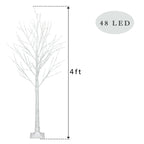 Outdoor 4ft, 6ft, 8ft Birch Christmas Twig Tree Pre Lit Ice Warm White Multi LED — 4ft / 120 cm — product view
