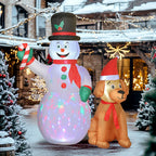 6FT Christmas Inflatables Snowman & Dog for Indoor Outdoor Decor — alternate product view 2
