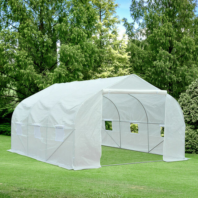 Outsunny 4.5x3x2m PE Mesh Cover Galvanized Metal Frame Walk-In Greenhouse — main product view
