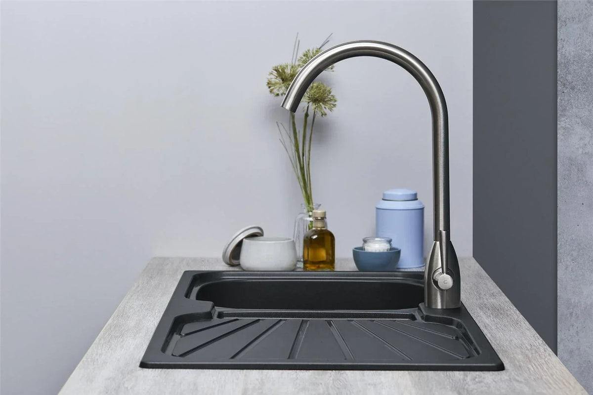 Kitchen Sink Single black 1.0 Bowl Reversible Inset With Waste Kit — alternate product view 2