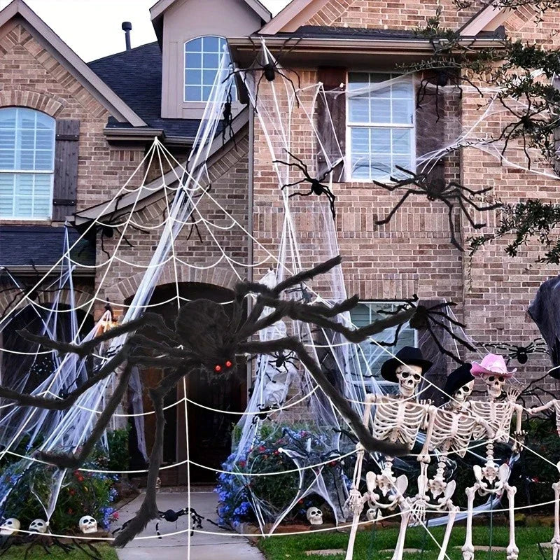 2M Big Spider+5M Web Set Halloween Haunted House Prop Indoor Outdoor Home Decor — alternate product view 3