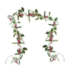 2M Christmas Garland Holly Leaf Red Berries Winter Fireplace Hanging Party Decor — alternate product view 8
