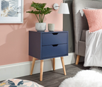 Nyborg Single 2 Drawer Bedside Cabinet Lamp Table Nightstand Blue — main product view