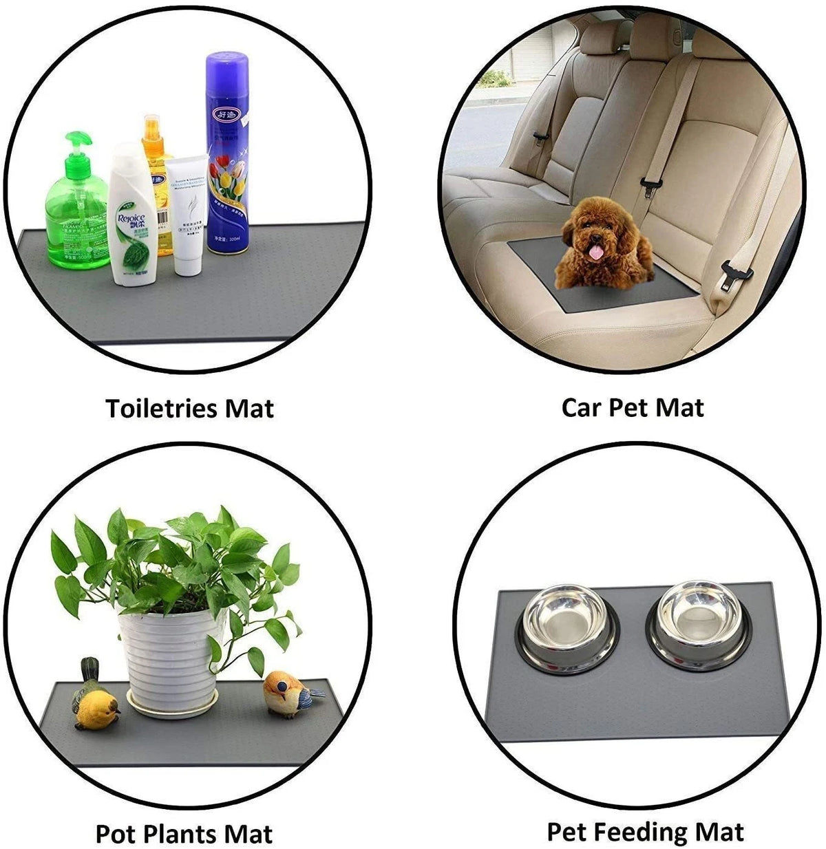 Large Raised-Edge Pet Feeding Mat for Food & Water Bowls — alternate product view 19