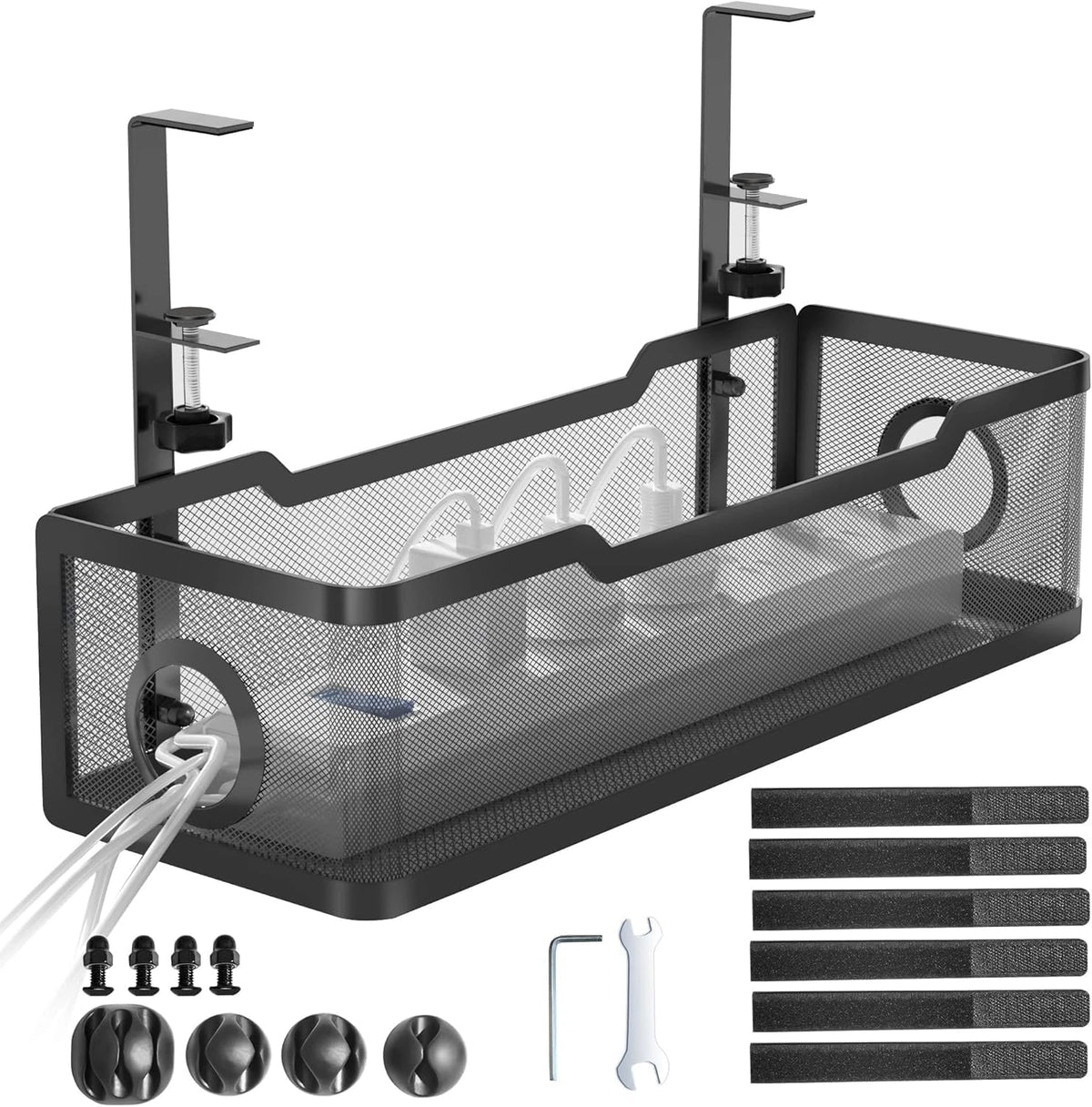 Clamp-On Under-Desk Cable Management Tray — main product view