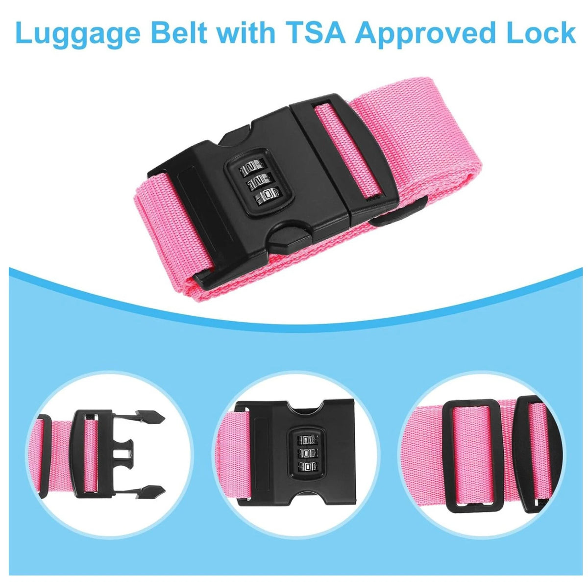 Adjustable Suitcase Luggage Straps — 2 Pack — alternate product view 5