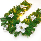 9FT Pre Lit Christmas Garland LED Lights Wreath Xmas Decorations Christmas Balls — alternate product view 4