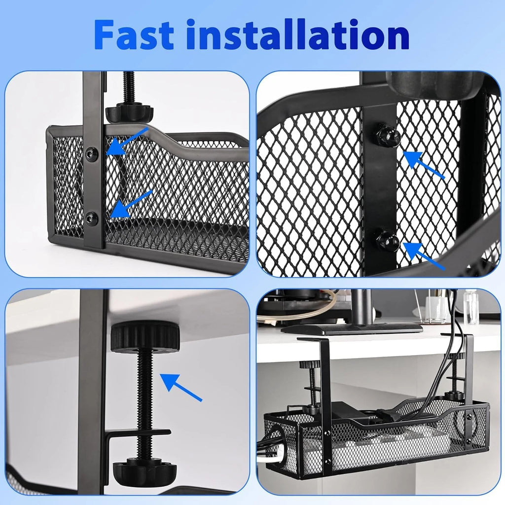 Clamp-On Under-Desk Cable Management Tray — alternate product view 3