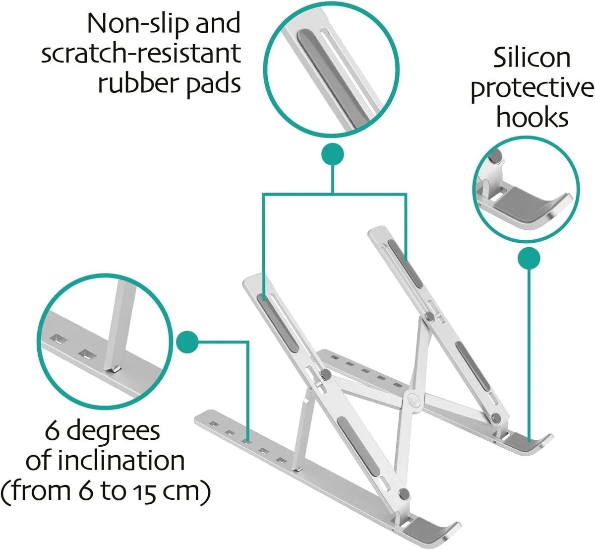 Adjustable Foldable Aluminium Laptop Stand — alternate product view 5