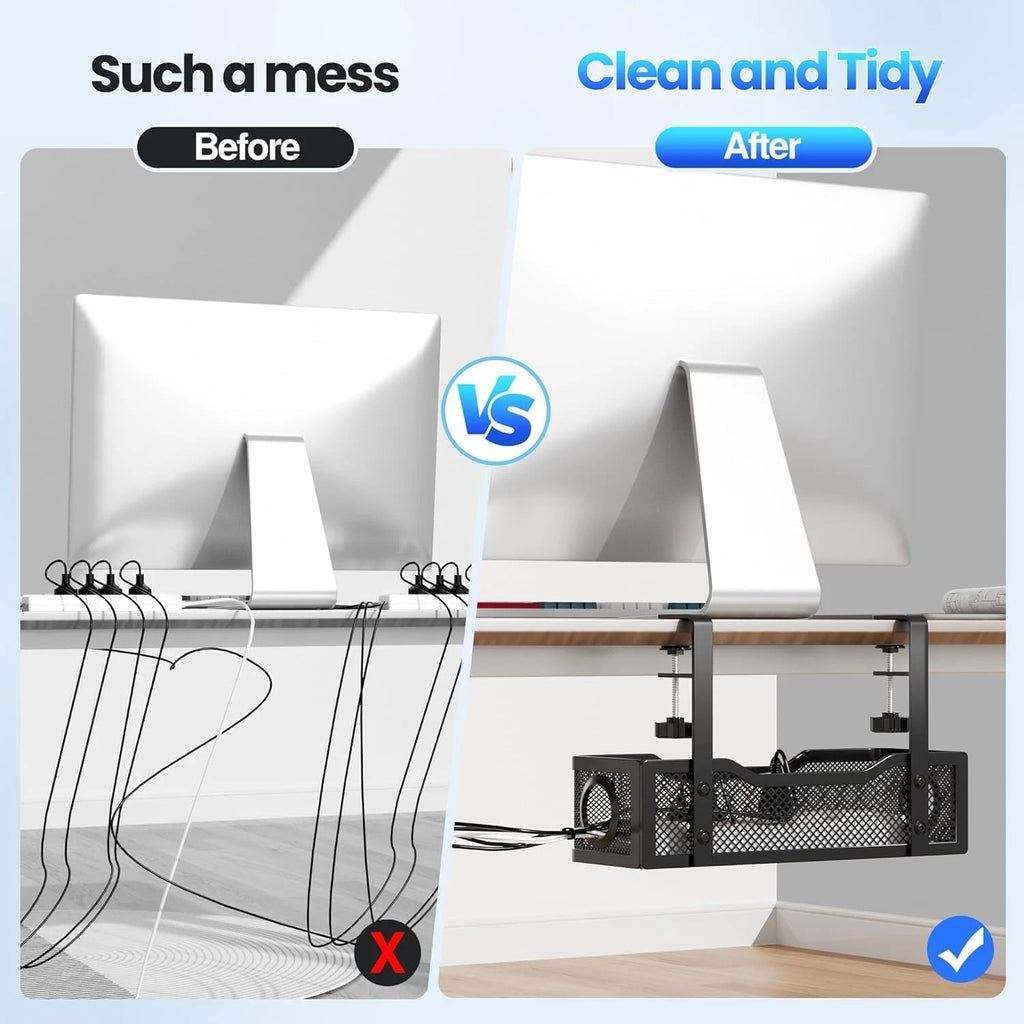 Clamp-On Under-Desk Cable Management Tray — alternate product view 5