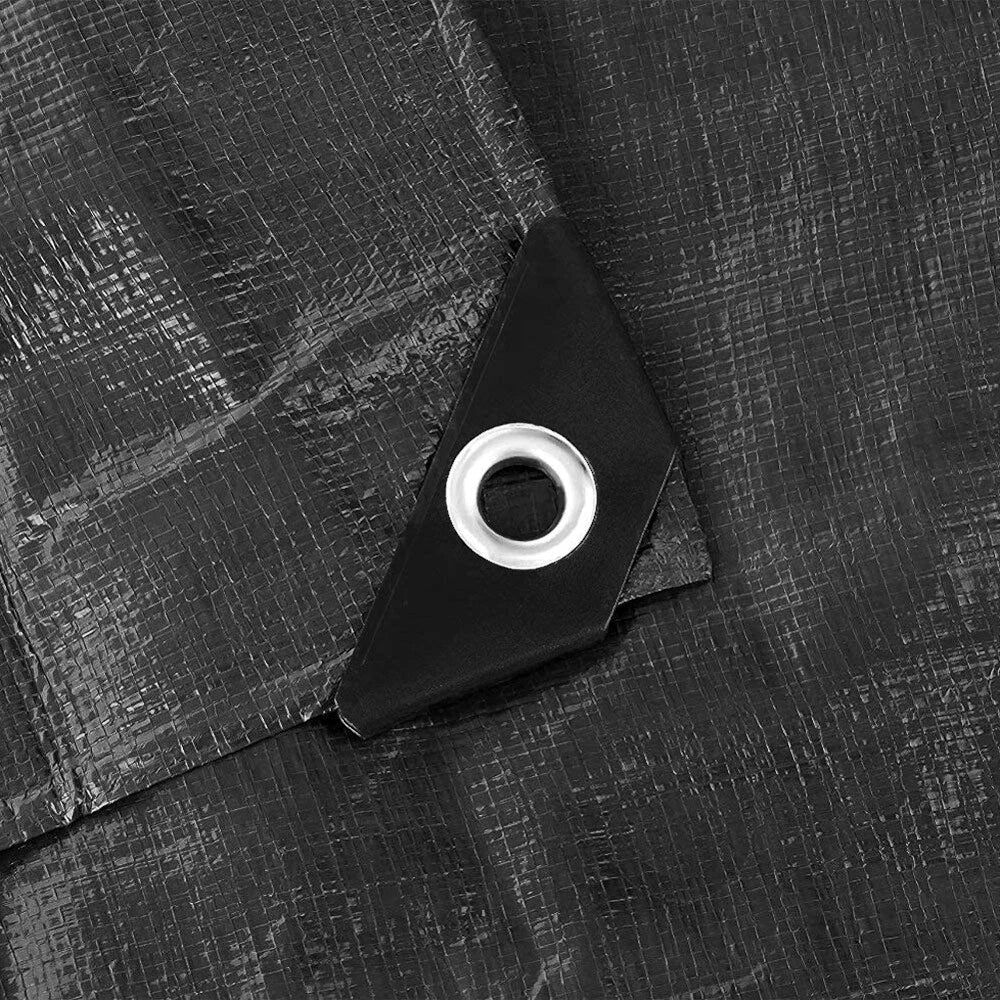 Tarpaulin Extra Heavy Duty Waterproof Cover Tarp 235GSM Ground Sheet Black — alternate product view 2