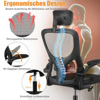 Mesh Office Chair with Adjustable Headrest, Ergonomic Swivel Computer Chair — alternate product view 4