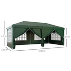 3x6m Pop Up Gazebo Party Tent Canopy Marquee with Storage Bag Green — on a clean white background