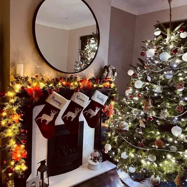 9FT Pre Lit Christmas Garland LED Lights Wreath Xmas Decorations Christmas Balls — alternate product view 3